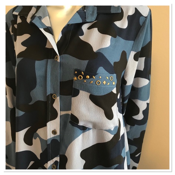 Blue Camo Blouse - Picture 5 of 5